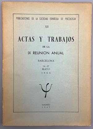 Seller image for Actas y trabajos de la IX reunin anual for sale by Els llibres de la Vallrovira