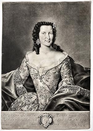 Image du vendeur pour Juliana Sophia Maria nata Ilin." - Juliana Sophia Maria geb. Yelin (1716-1791) Portrait Wappen mis en vente par Antiquariat Steffen Vlkel GmbH