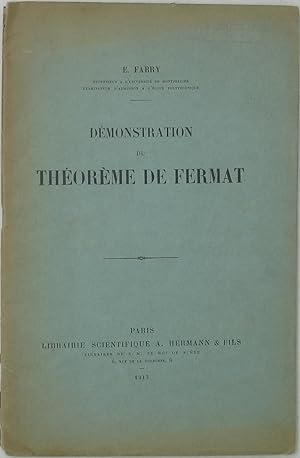 Bild des Verkufers fr Demonstration du Theoreme de Fermat (1913 Edition) zum Verkauf von Powell's Bookstores Chicago, ABAA