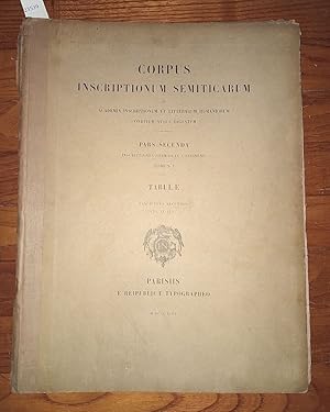 Seller image for Corpus inscriptionum semiticarum ab academia inscriptionum et litterarum humaniorum canditum atque digestum ; Pars Secunda Inscriptiones aramaicas continens Tomus I Tabule Fasciculus Secundus for sale by Librairie Albert-Etienne