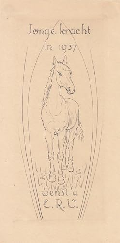 Seller image for Jonge kracht in 1937 wenst u E.R.V. Pferd. for sale by Antiquariat  Braun