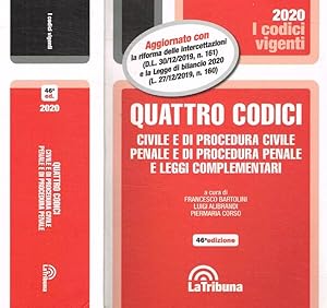 Immagine del venditore per Quattro codici Civile e di procedura civile, penale e di procedura penale e leggi complementari venduto da Biblioteca di Babele