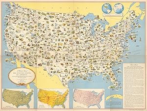 A Pictorial Map of the United States of America: Showing Principal Regional Resources, Products a...