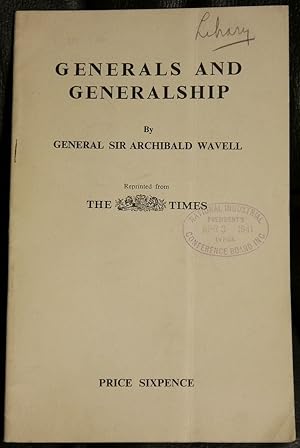 Seller image for Generals & Generalship: Lees Knowles Lectures Delivered at Trinity College, 1939. for sale by GuthrieBooks
