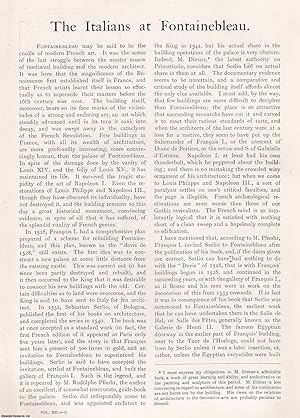 Bild des Verkufers fr The Italians at Fontainebleau. By Reginald Blomfield. This is an original article from The Architectural Review, 1902. zum Verkauf von Cosmo Books