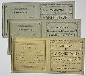 Three Tickets for Amphictyon Society of Hillsdale College Meetings, Spring Term, 1890