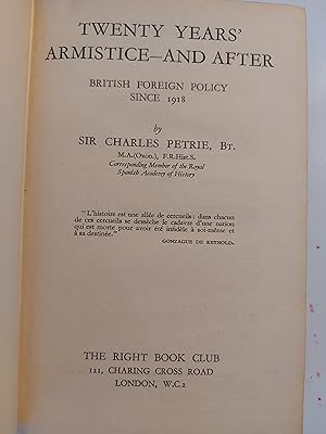 Seller image for Twenty Years - Armistice and After British Foreign Policy Since 1918 for sale by Berkshire Rare Books