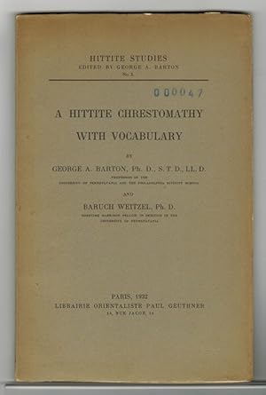 Immagine del venditore per Hittite Studies N. 2. A Hittite Chrestomathy with Vocabulary. venduto da La Librera, Iberoamerikan. Buchhandlung