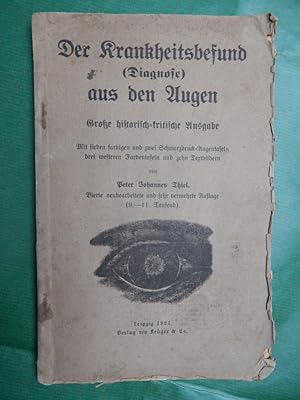 Bild des Verkufers fr Der Krankheitsbefund (Diagnose) aus den Augen zum Verkauf von Buchantiquariat Uwe Sticht, Einzelunter.