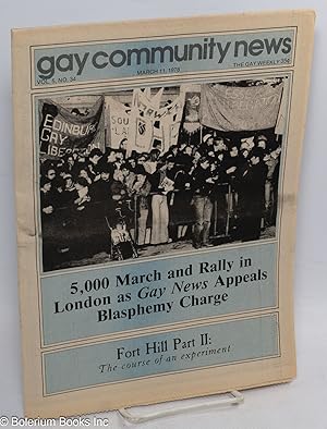 Imagen del vendedor de GCN: Gay Community News; the gay weekly; vol. 5, #34, March 11, 1978: 5,000 March & Rally in London a la venta por Bolerium Books Inc.