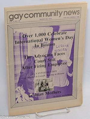 Bild des Verkufers fr GCN: Gay Community News; the gay weekly; vol. 5, #36, March 25, 1978: Lesbian Mothers zum Verkauf von Bolerium Books Inc.