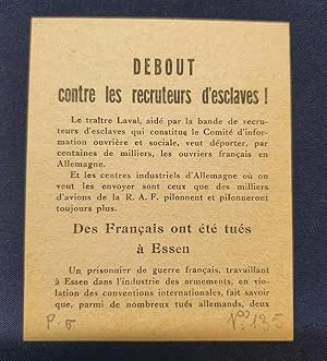 Tract de la Résistance Communiste - Debout contre les recruteurs d'esclaves !