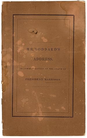 Bild des Verkufers fr An Address, in Commemoration of the Death of William Henry Harrison, President of the United States. Delivered Before the City Council and Citizens of Providence, on the National Fast, May 14, 1841 zum Verkauf von Kaaterskill Books, ABAA/ILAB