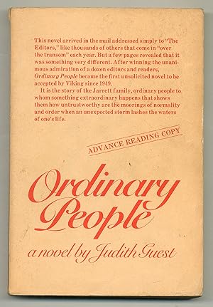 Bild des Verkufers fr Ordinary People zum Verkauf von Between the Covers-Rare Books, Inc. ABAA