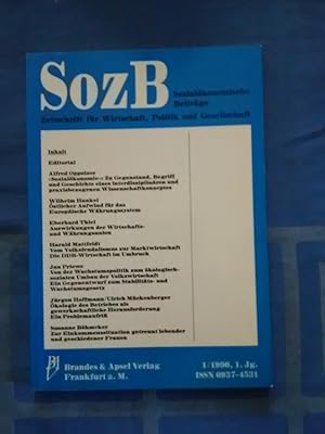 SozB. Sozialökonomische Beiträge. 1. 1990,1. Jg.