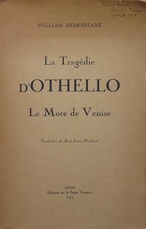 Immagine del venditore per La Tragdie d'Othello, le More de Venise venduto da Bouquinerie L'Ivre Livre