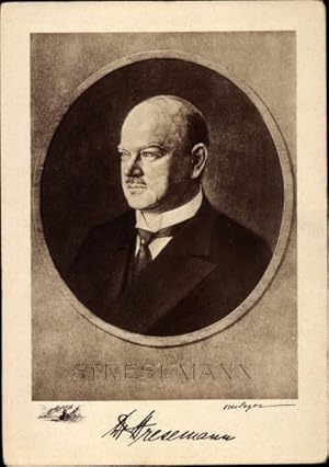 Künstler Ansichtskarte / Postkarte Sager, Otto, Gustav Stresemann, Portrait