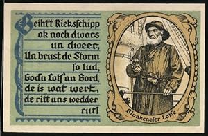 Bild des Verkufers fr Notgeld Blankenese 1921, 50 Pfennig, Lotse mit Fernglas zum Verkauf von Bartko-Reher