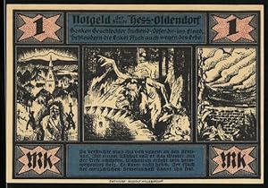 Bild des Verkufers fr Notgeld Hess.-Oldendorf 1921, 1 Mark, Verfluchter Mann am Brunnen, Schloss Schaumburg zum Verkauf von Bartko-Reher