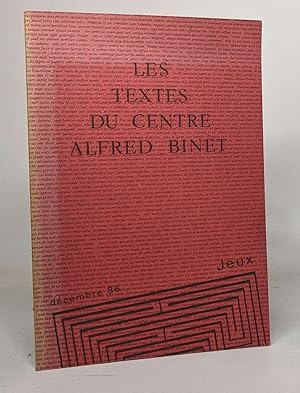 Les textes du centre alfred binet - décembre 86