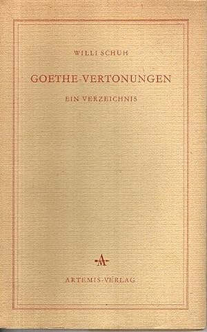 Goethe Vertonungen Ein Verzeichnis