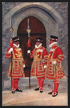 Postcard Tower of London, Yeoman Warders in State Dress, Uniform