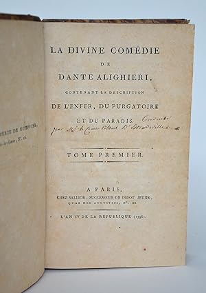 Image du vendeur pour La Divine Comdie de Dante Alighieri, contenant la description de l'Enfer, du Purgatoire et du Paradis mis en vente par Librairie Raimbeau