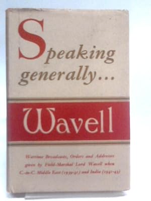 Seller image for Speaking generally. for sale by World of Rare Books