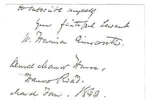 Seller image for [William Harrison Ainsworth, Victorian historical novelist and close friend of Charles Dickens.] Autograph Signature to valediction to letter. for sale by Richard M. Ford Ltd