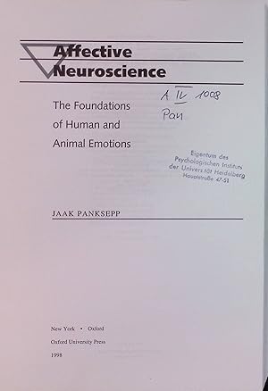 Seller image for Affective Neuroscience: The Foundations of Human and Animal Emotions Series in Affective Science for sale by books4less (Versandantiquariat Petra Gros GmbH & Co. KG)
