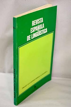 Seller image for Revista espaola de lingstica, Ao 1991, vol. 21, n 1:: Semntica y sntesis en la "Gramtica funcional" de Dik; Sobre palabras y trminos ("Wortfeld frente a Sachfeld"); La compleja actividad de una lengua (a propsito de harto en espaol); El uso y la copia en el mtodo de Pedro Simn Abril (1530-1600); Reflexiones sobre la categora de adverbio en protoindoeuropeo; Caracterizacin funcional de la conjuncin "quia" en latn arcaico y clsico; La metfora gramatical de M.A.K. Halliday y su motivacin funcional en el texto; Teoras explicativas de la coherencia textual; Sobre la consideracin del adverbio "ya" como un conmutador for sale by Alcan Libros