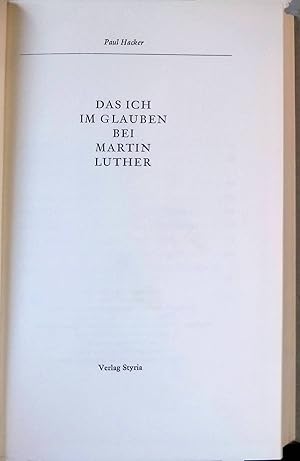 Bild des Verkufers fr Das Ich im Glauben bei Martin Luther. zum Verkauf von books4less (Versandantiquariat Petra Gros GmbH & Co. KG)