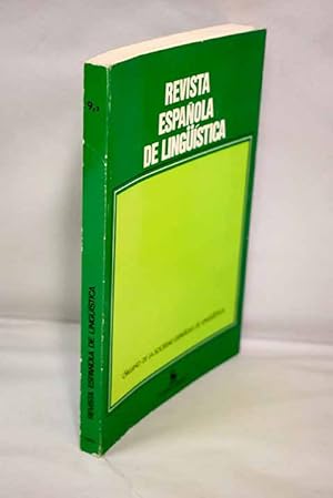 Imagen del vendedor de Revista espaola de lingstica, Ao 1979, vol. 9, n 2:: Sustancia y forma en la vocal neutra del cataln central; Investigaciones sobre el lxico indoeuropeo; El primer diccionario sincrnico del espaol: Caractersticas y estado actual de los trabajos; La Lexicografa griega: su estado actual y el Diccionario Griego-Espaol; Lxico y lexicografa catalanes; Gramtica y derivacin lexical; Aportaciones etnogrficas al estudio de la lengua; Hacia un lxico del griego de traduccin a la venta por Alcan Libros