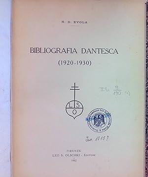 Bild des Verkufers fr Bibliografia Dantesca (1920-1930) zum Verkauf von books4less (Versandantiquariat Petra Gros GmbH & Co. KG)