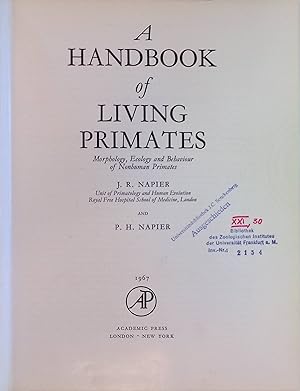 Immagine del venditore per A Handbook of Living Primates: Morphology, Ecology and Behaviour of Nonhuman Primates venduto da books4less (Versandantiquariat Petra Gros GmbH & Co. KG)