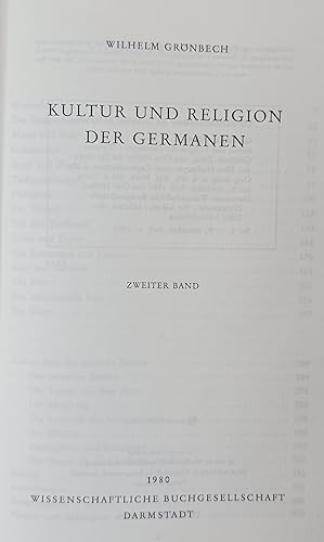 Imagen del vendedor de Kultur und Religion der Germanen - Zweiter Band. a la venta por KULTur-Antiquariat