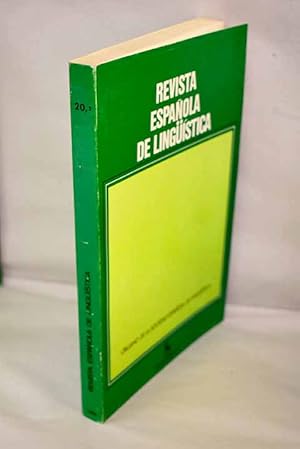 Immagine del venditore per Revista espaola de lingstica, Ao 1990, vol. 20, n 2:: Griego antiguo, migraciones y dialectos; Fricatizacin, sonorizacin, degeminacin; Los efectos de inversin y la estructura subyacente de la oracin en ingls; El dativo posesivo en espaol y en rumano; Usos anmalos del relativo en espaol hablado; Los orgenes del concepto "arbitrariedad del signo" venduto da Alcan Libros