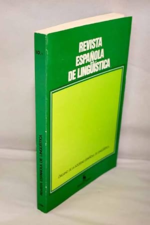 Image du vendeur pour Revista espaola de lingstica, Ao 1980, vol. 10, n 1:: Lingstica e historia; Lexicografa y Geografa Lingstica; La comprensin del lenguaje desde un punto de vista experimetal; Estructura funcional del campo 'hablar' en espaol; La inteligencia artificial; Afirmacin, negacin, duda; Los vascos en el proceso de nivelacin lingstica del espaol americano; Diccionario y realidad: la terminologa de canteros en el DRAE y en el valle de los Pedroches mis en vente par Alcan Libros