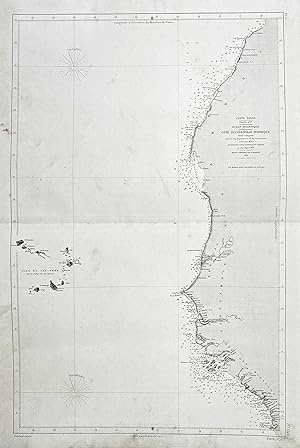 Imagen del vendedor de Cote occidentale d'Afrique - Partie comprise entre le Cap Bojador et le Fl. de Sierra Leone" - Kap Verde Cabo Verde Cape Verde Senegal Bissagos-Archipel Bissagos Islands Atlantic Ocean / Africa Afrika Afrique / sea chart map Marine a la venta por Antiquariat Steffen Vlkel GmbH