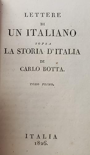 LETTERE DI UN ITALIANO SOPRA LA STORIA D'ITALIA