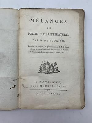 Melanges de poesie et litterature