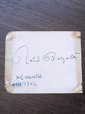 Card signed by Jean Lumière on one side and by Roland Dorgelès on the other. (autograph / autogra...