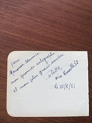 Card signed by Colette on one side and Jean-Pierre Aumont on the other (autographe / autograph)