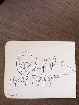 Card signed by Fausto Coppi on one side and by Fernand Ledoux on the other. (autographe / autograph)