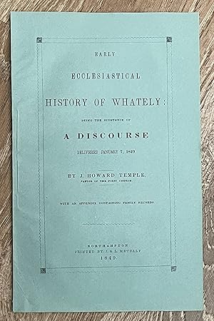Early Ecclesiastical History of Whatley (Massachusetts) - 1849