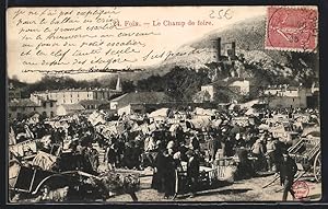 Carte postale Foix, Le Champ de foire