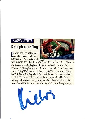 Image du vendeur pour Original Autogramm Andrea Kiewel ZDF /// Autogramm Autograph signiert signed signee mis en vente par Antiquariat im Kaiserviertel | Wimbauer Buchversand
