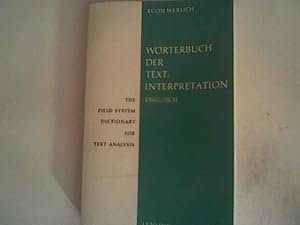 Seller image for Wrterbuch der Textinterpretation / Englisch for sale by ANTIQUARIAT FRDEBUCH Inh.Michael Simon