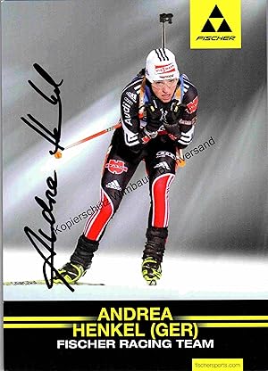 Original Autogramm Andrea Henkel Biathlon /// Autogramm Autograph signiert signed signee