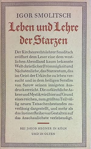 Bild des Verkufers fr Leben und Lehre der Starzen. zum Verkauf von books4less (Versandantiquariat Petra Gros GmbH & Co. KG)